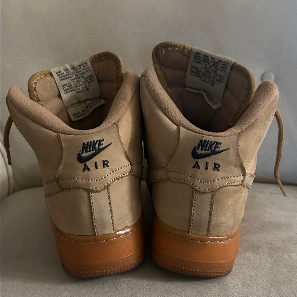 Nike Air Force 1 High Tops in Tan and Brown - Picture 3 of 6